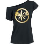 The Marvels T-paita - Captain Marvel Logo - S- XXL - varten Naiset - Musta