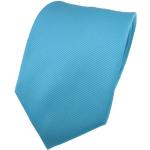 TigerTie Designer Tie in Plain Plain - Rips Structure - Binder Tie, turquoise blue plain rips