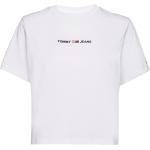 Naisten Valkoiset Lyhythihaiset Tommy Hilfiger Tommy Jeans Logo-t-paidat 