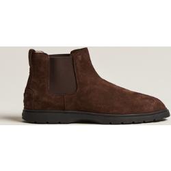 Tod's Tronchetto Chelsea Boots Dark Brown Suede