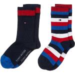 Tommy Hilfiger Boy's TH KIDS BASIC STRIPE SOCK 2P Striped Calf Socks, Blue (Midnight Blue 563), 6 (Manufacturer size: 39-42)