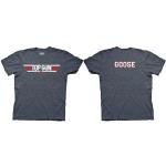 Top Gun Logo and Goose Name Erwachsene Heather Marineblau T-Shirt (Large)