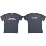 Top Gun Logo and Goose Name Erwachsene Heather Marineblau T-Shirt (XXXL)