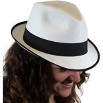 Traditional Panama hat foldable with a difference (white): now available in a variety of new colours, different brim and a range of sizes, trilby fedora (Japanese model) - Fair trade and hand woven in Ecuador