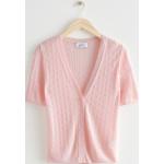 Pointelle Knit Cardigan - Pink