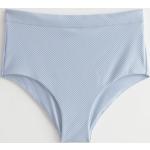 Textured High Waist Bikini Briefs - Blue