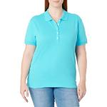 Trigema Women's Polo Shirt with Swarovski® Crystals, Blue (Azure 051)