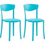 Siniset Modernit Muoviset Pinottavat Beliani Ruokapöydän tuolit 2 kpl 