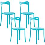 Siniset Klassiset Muoviset Pinottavat Beliani Ruokapöydän tuolit 4 kpl 
