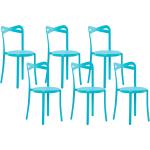 Siniset Klassiset Muoviset Pinottavat Beliani Ruokapöydän tuolit 6 kpl alennuksella 