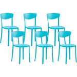 Siniset Modernit Muoviset Pinottavat Beliani Ruokapöydän tuolit 6 kpl alennuksella 