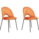 Oranssit Retro-tyyliset Metalliset Pehmustetut Beliani 2 hengen Ruokapöydän tuolit 2 kpl 