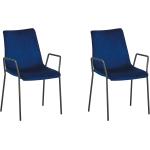 Tuoli sininen sametti (2 kpl) JEFFERSON