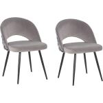 Vaaleanharmaat Retro-tyyliset Metalliset Pehmustetut Beliani Ruokapöydän tuolit 2 kpl alennuksella 