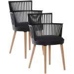 Mustat Modernit Muoviset Käsinojalliset 2 hengen Ruokapöydän tuolit alennuksella 