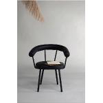 Mustat Modernit Teräksiset Käsinojalliset Ruokapöydän tuolit 