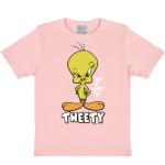 Tweety Kids T-Shirt - Looney Tunes Childrens Short Sleeve - LOGOSHIRT Crew Neck T-Shirt - pink - Licensed original design - High quality, Size 66.93/69.29 inches, 15-16 years