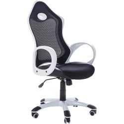 Työtuoli mustavalkoinen 67 x 109-119 x 67 cm polyesteri säädettävä pyörivä ergonominen