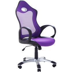 Työtuoli violetti 67 x 109-119 x 67 cm polyesteri säädettävä pyörivä ergonominen