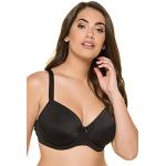 Ulla Popken Women's Large Size Underwired Bra up to 110D Lingerie Soft Cup Adjustable Straps Seamless Plain & Decorative Bow 697144 - Wired 110B