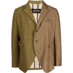 Uma Wang contrasting-panel wool blazer - Brown