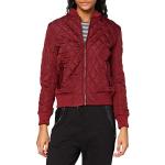 Urban Classics Women’s Jacket, Diamond Quilt Nylon Jacket (Ladies Diamond Quilt Nylon Jacket) - Red (burgundy 606) Plain, size: m