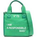 V°73 logo-print detail shoulder bag - Green