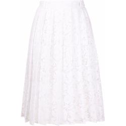Valentino Garavani floral-lace pleated skirt - White