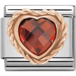 Nomination Rose Gold Heart with Red CZ 430602-005