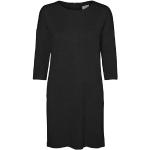 Vero Moda Female Knitted Dress, 3/4 Sleeves (Vmglory Vipe Aura 3/4 Dress Noos) - Black (Black Black), size: XS