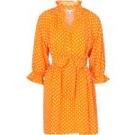 Naisten Oranssit Polyesteriset Koon S 3/4 -hihaiset VERO MODA Röyhelö V -kaula-aukkoiset Kestävän muodin 3/4-hihaiset mekot alennuksella 