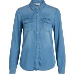 Vibista Denim Shirt-Noos Tops Shirts Long-sleeved Blue Vila