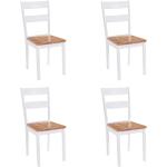 Valkoiset Minimalistiset Kumipuiset VidaXL 4 hengen Ruokapöydän tuolit 4 kpl 