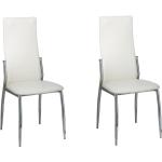 Valkoiset Modernit Keinonahkaiset Pehmustetut VidaXL Ruokapöydän tuolit 