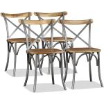 Moniväriset Industrial-tyyliset Mango-puiset VidaXL Ruokapöydän tuolit 4 kpl 