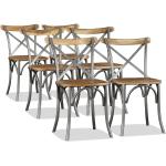 Moniväriset Industrial-tyyliset Mango-puiset VidaXL Ruokapöydän tuolit 6 kpl 