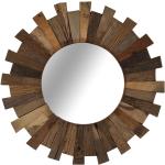 Ruskeat Retro-tyyliset Kierrätetystä puusta valmistetut VidaXL Peilit läpimitaltaan 50cm 