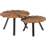 Ruskeat Retro-tyyliset Kierrätetystä puusta valmistetut VidaXL Sivupöydät 2 kpl 