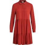 Vila - Mekko viMorose L/S Shirt Dress - Punainen - 34