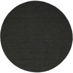Mustat Villaiset Rugvista Kelim Loom Pyöreät matot läpimitaltaan 250cm 