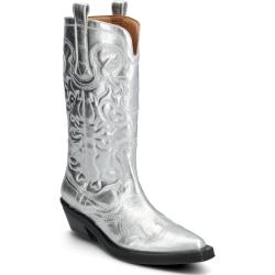 Western Designers Boots Cowboy Boots Silver Ganni