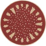 Punaiset Juutti-kankaiset Rugvista Joulu-aiheiset Pyöreät matot läpimitaltaan 120cm 