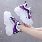 Women Chunky Sneakers 2020 Fashion Platform Sneakers Ladies Brand Wedges Casual Shoes For Woman Leather Sports Dad Shoes 7cm