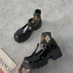 Womens Pump Gothic Shoes Ankle Strap High Chunky Heels Platform Punk Creepers Shoes Female Fashion Buckle Comfortable