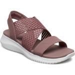 Womens Ultra Flex - Neon Star Shoes Summer Shoes Flat Sandals Vaaleanpunainen Skechers