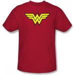 Wonder Woman - Wonder Woman Logo Slim Fit Adult T-Shirt In Red, Medium, Red