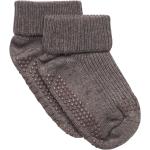 Wool Socks - Anti-Slip Brown Melton